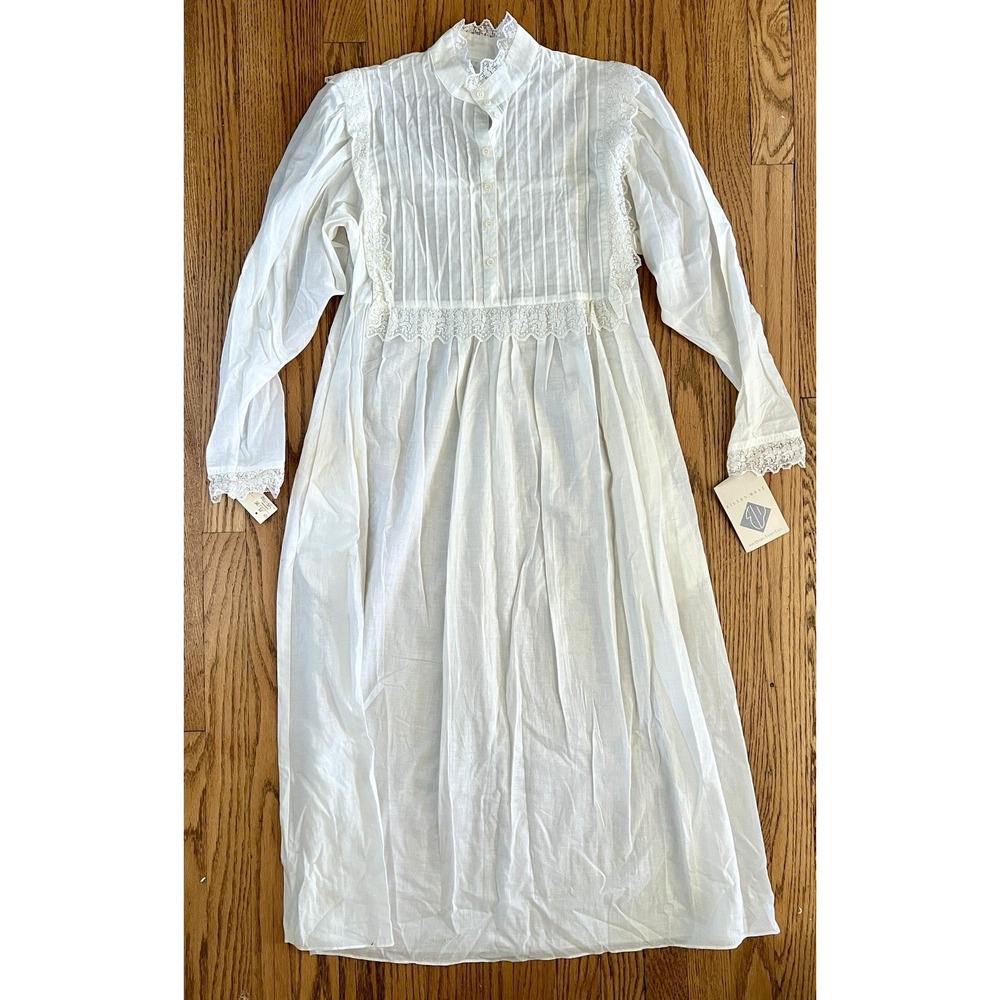 Eileen West for Queen Anne's Lace Nightgown Lace Untuck Detail Long Vintage NWT